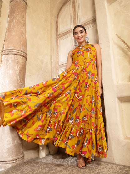 Cotton Printed Flared Kurta