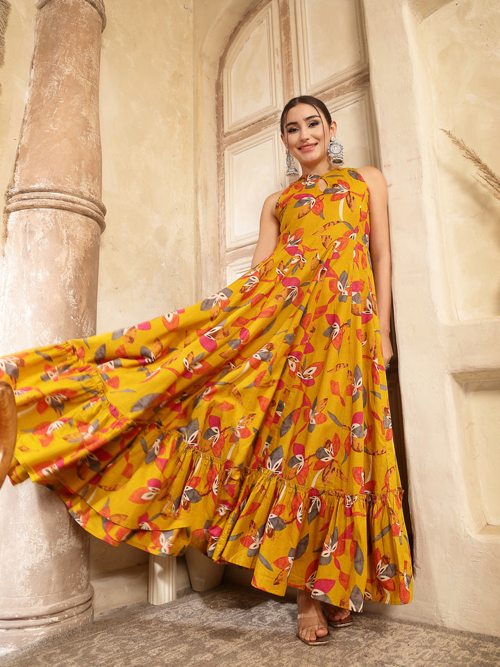 Cotton Printed Flared Kurta
