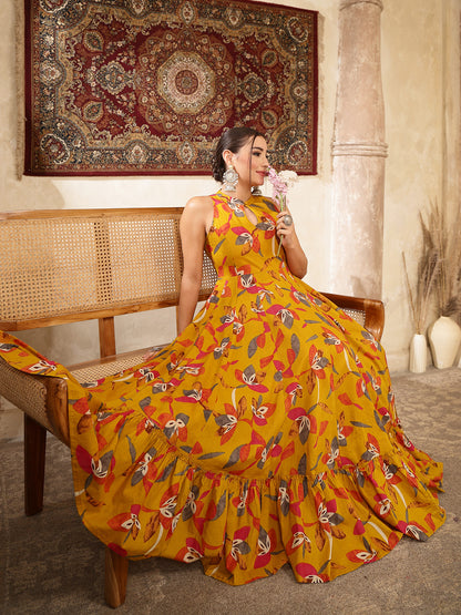 Cotton Printed Flared Kurta