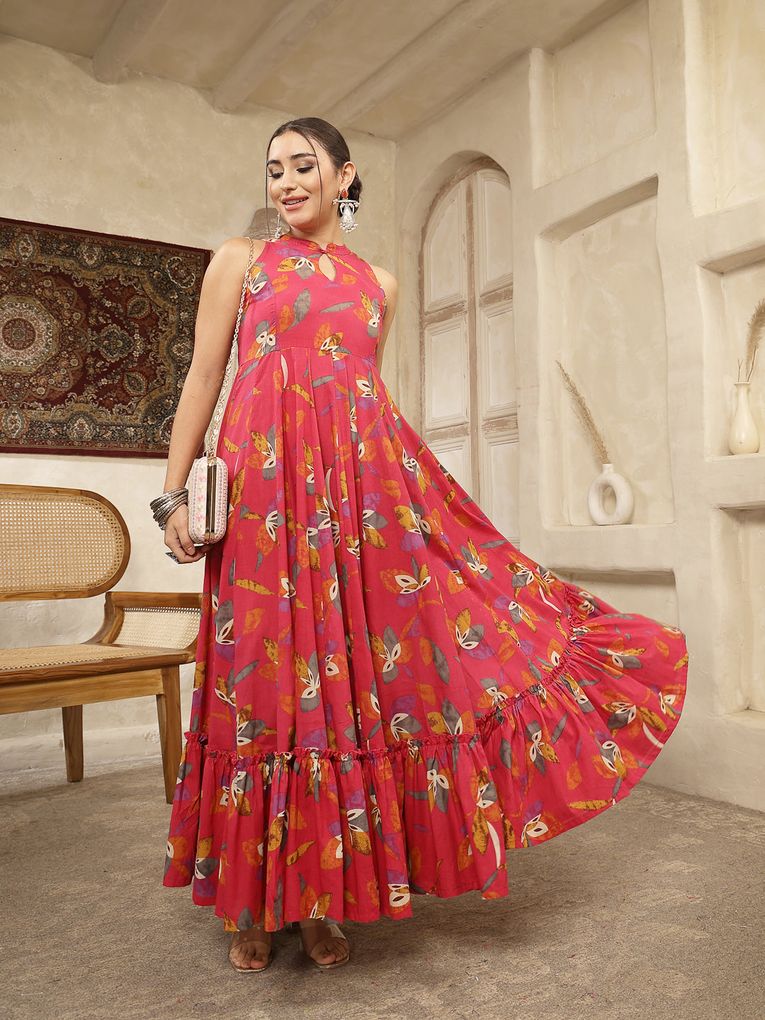 Cotton Printed Flared Kurta
