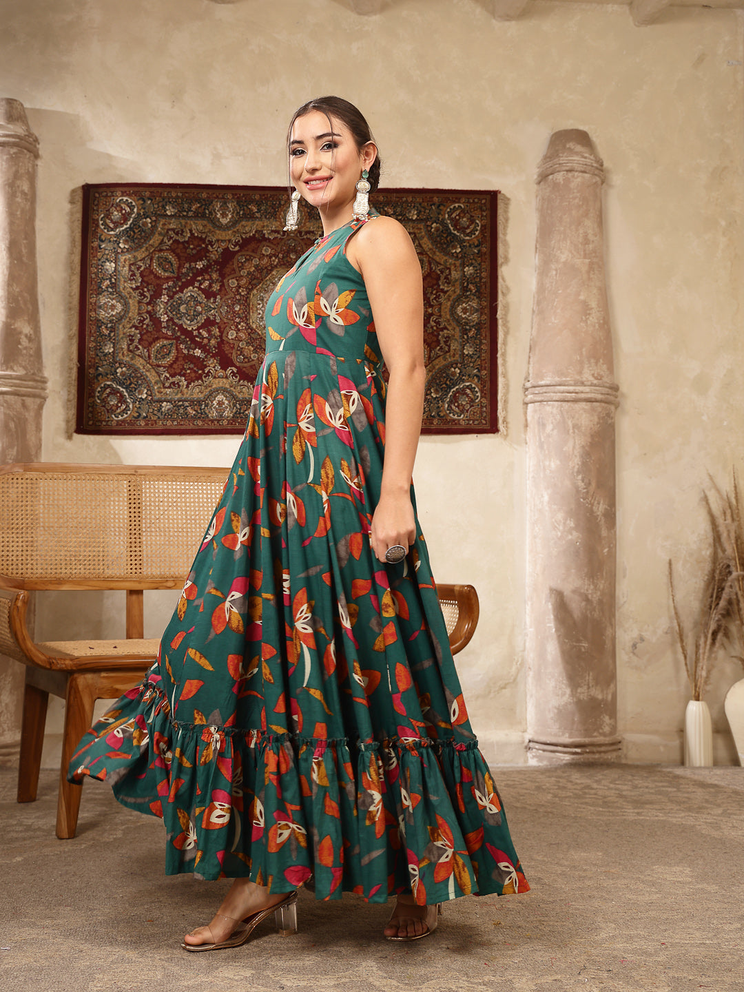 Cotton Printed Flared Kurta