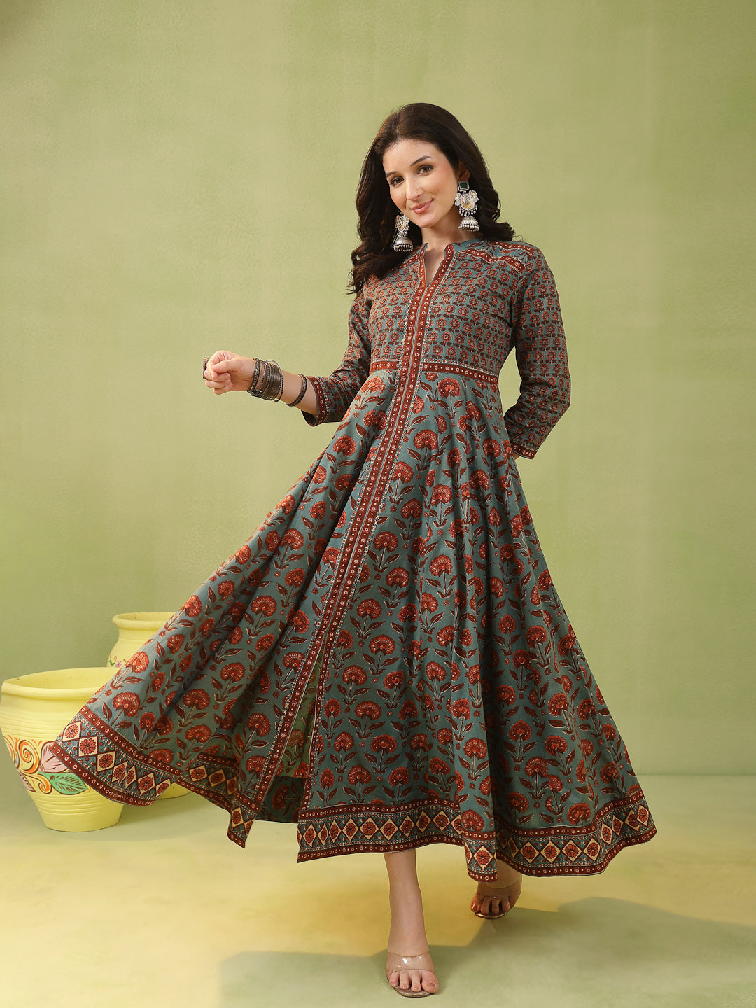 Flared Printed Cotton Kurtas