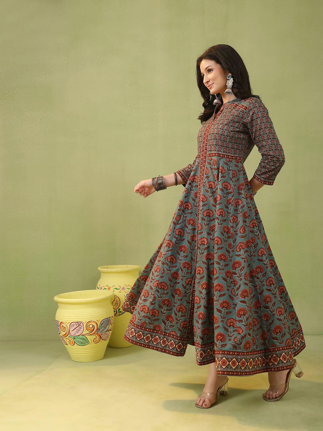 Flared Printed Cotton Kurtas