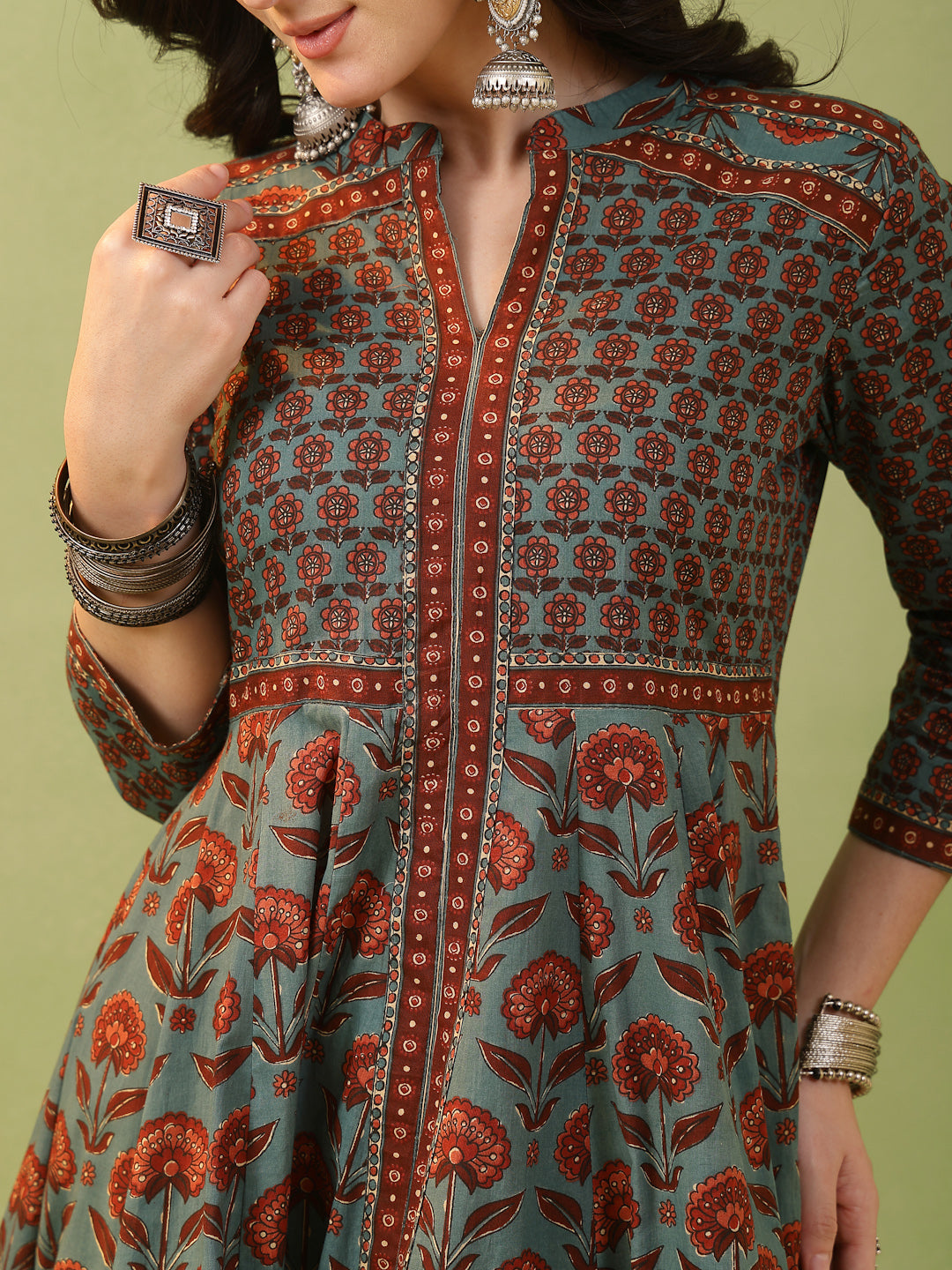 Flared Printed Cotton Kurtas
