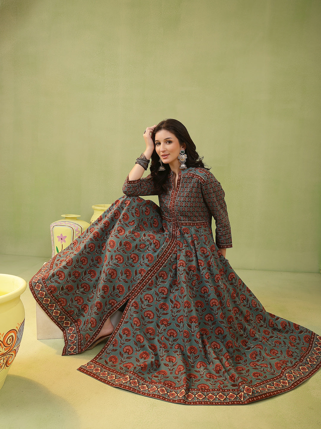 Flared Printed Cotton Kurtas