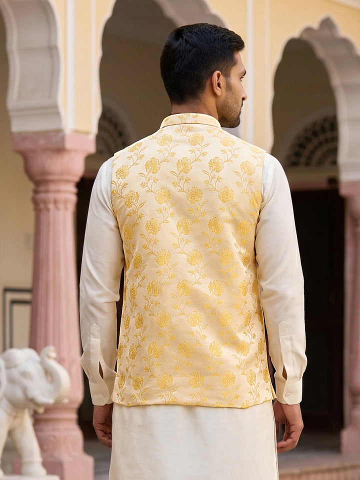 Embossed Nehru Jacket For Men