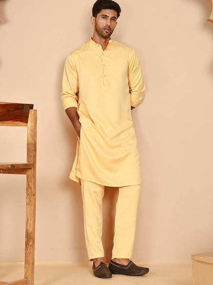 Classic Silk Blend Kurta Pyjama Set For Men