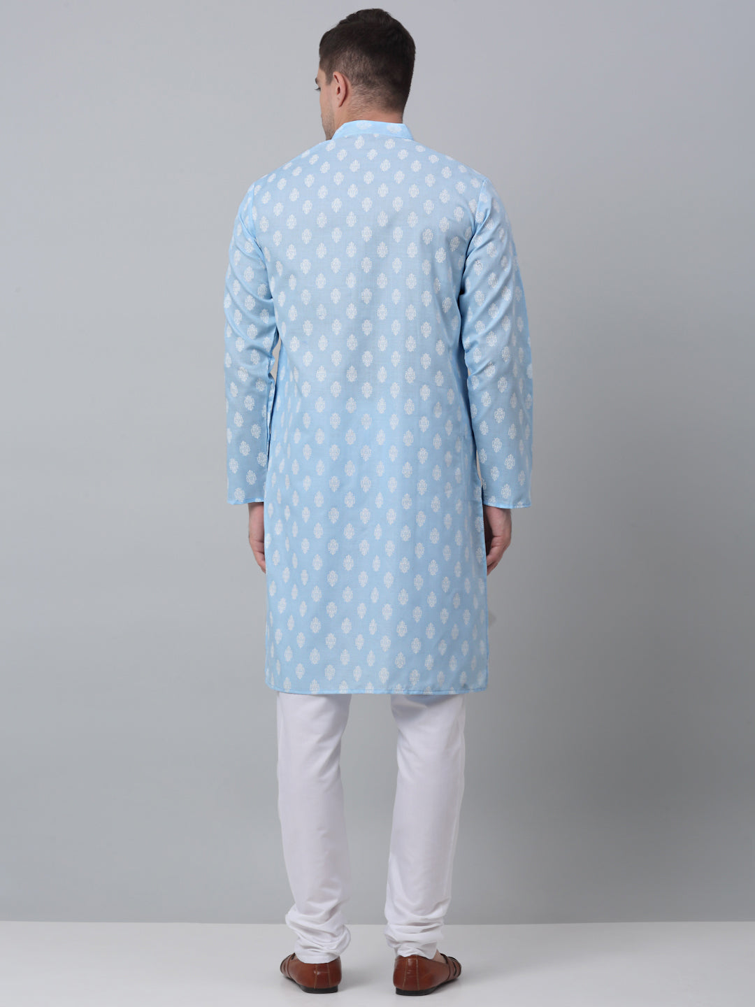 Floral Printed Kurta With Churidar For Men