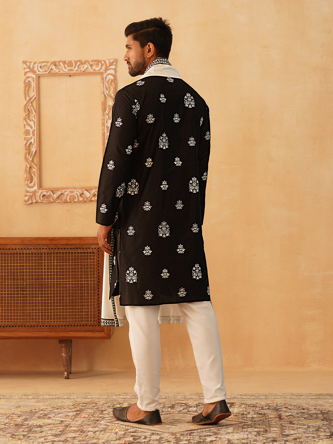 Embroidered &amp; Sequin Kurta Pyjama With Dupatta