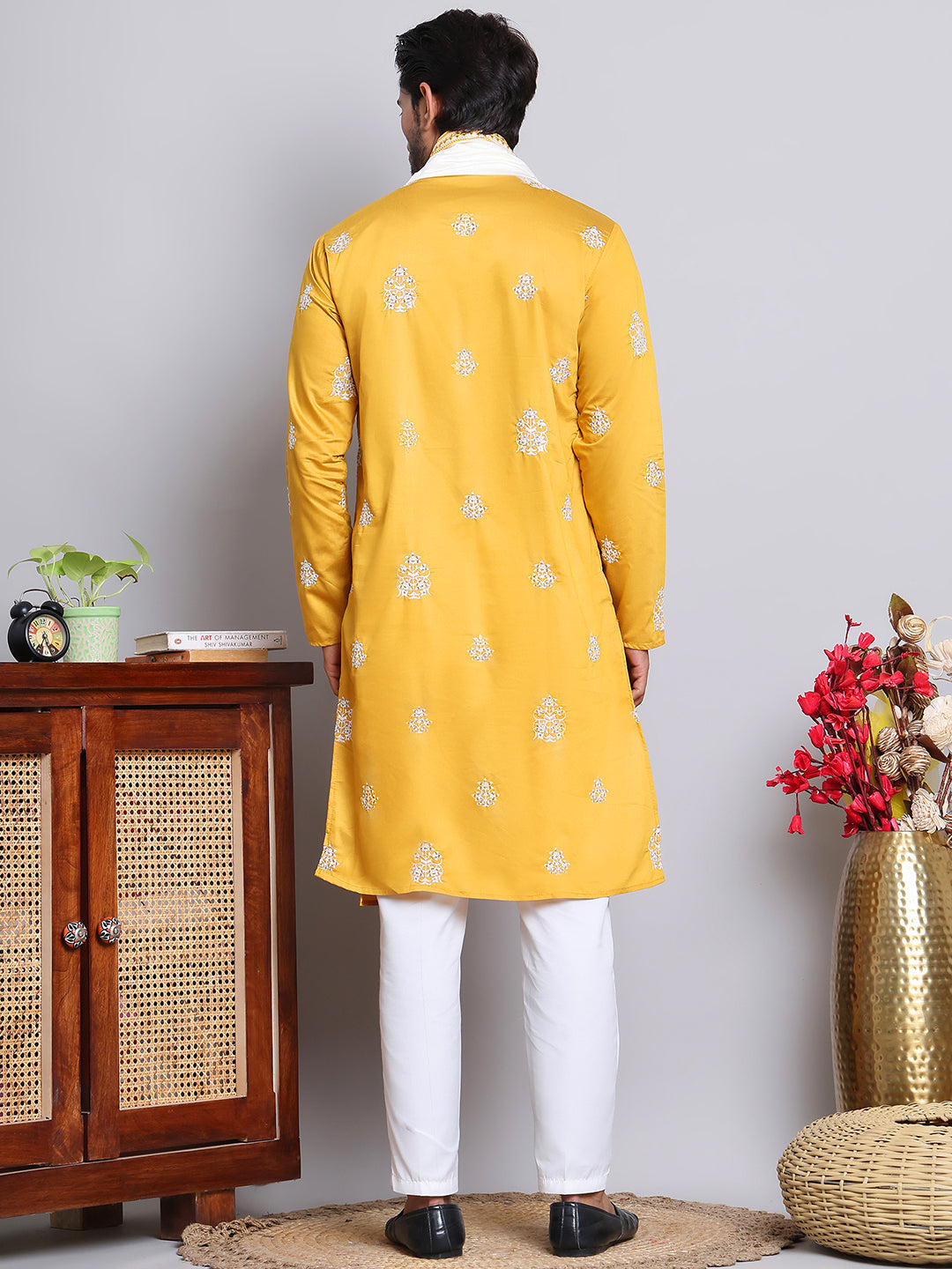 Embroidered &amp; Sequin Kurta Pyjama With Dupatta
