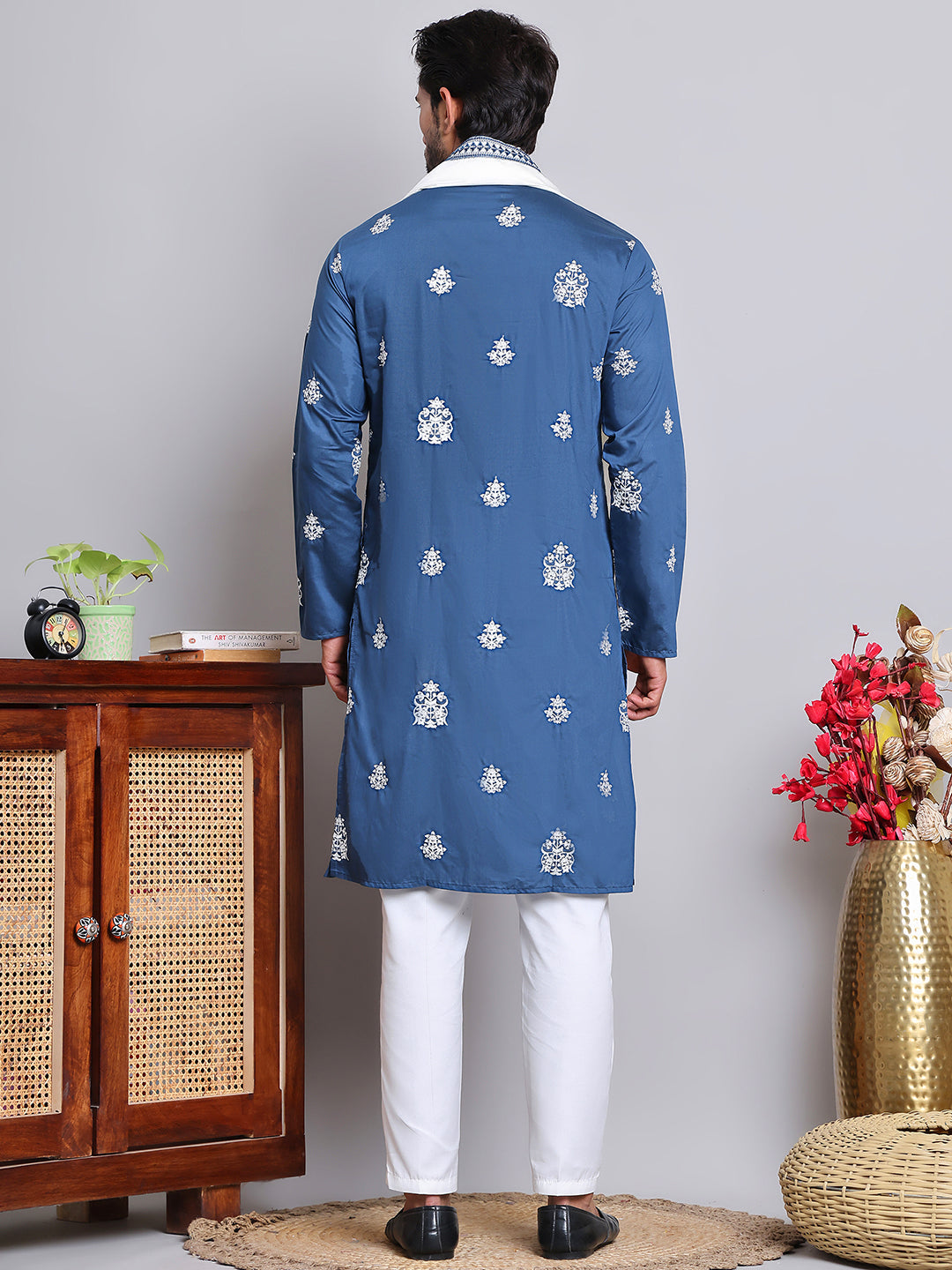 Embroidered &amp; Sequin Kurta Pyjama With Dupatta