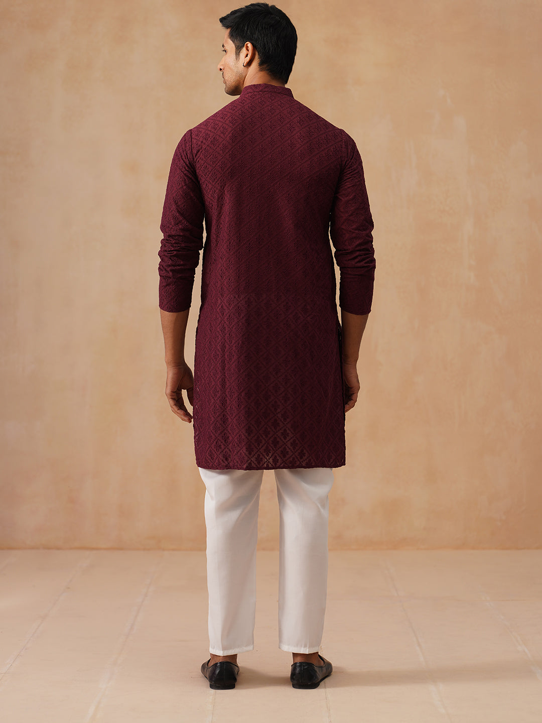 Embroidered Cotton Kurta With Pyjama