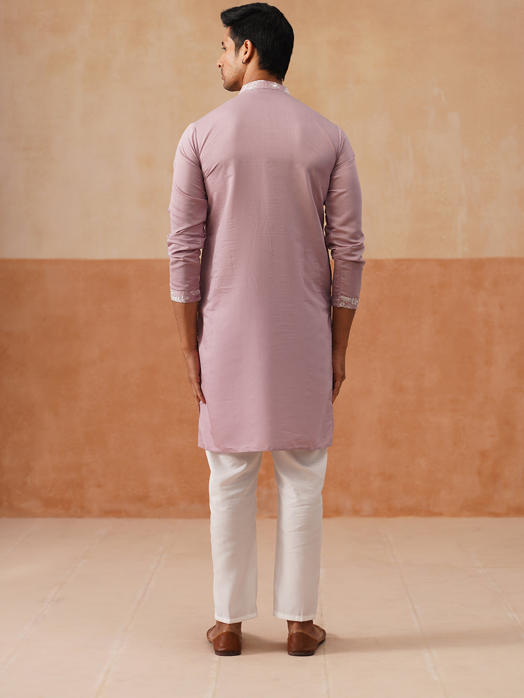 Embroidered Straight Kurta Pyjama Set.