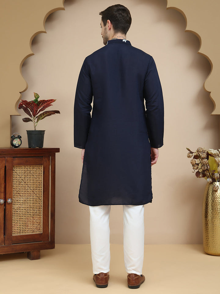 Floral Embroidered And Sequins Kurta Set
