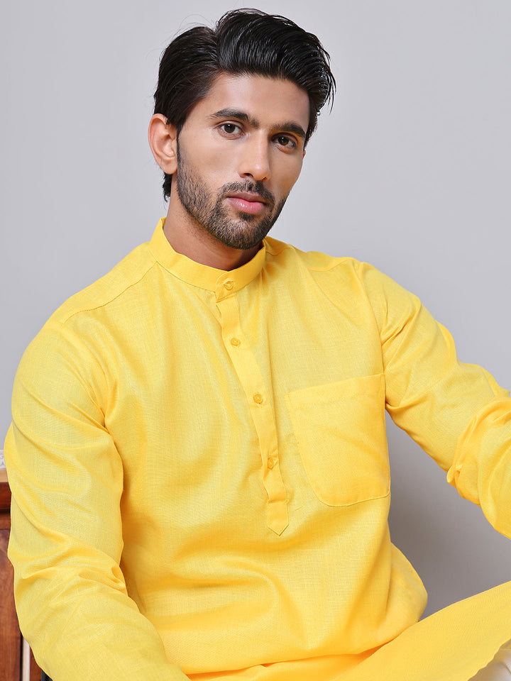 Solid Cotton Kurta Set For Men
