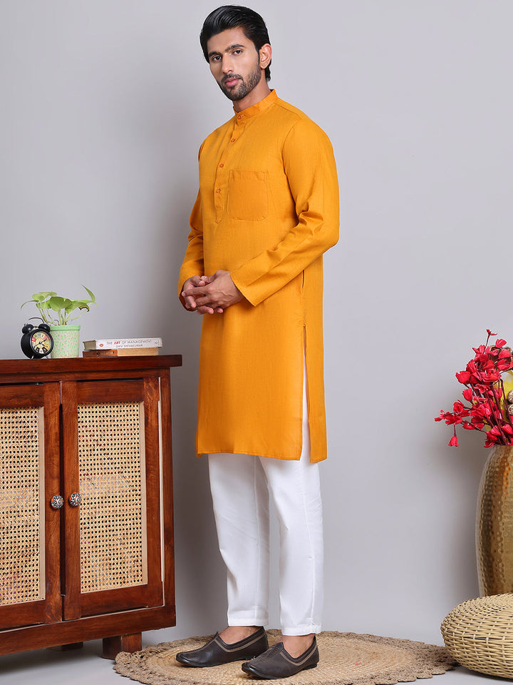 Solid Cotton Kurta Set For Men