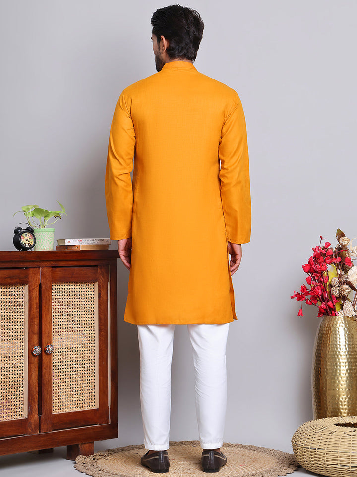 Solid Cotton Kurta Set For Men