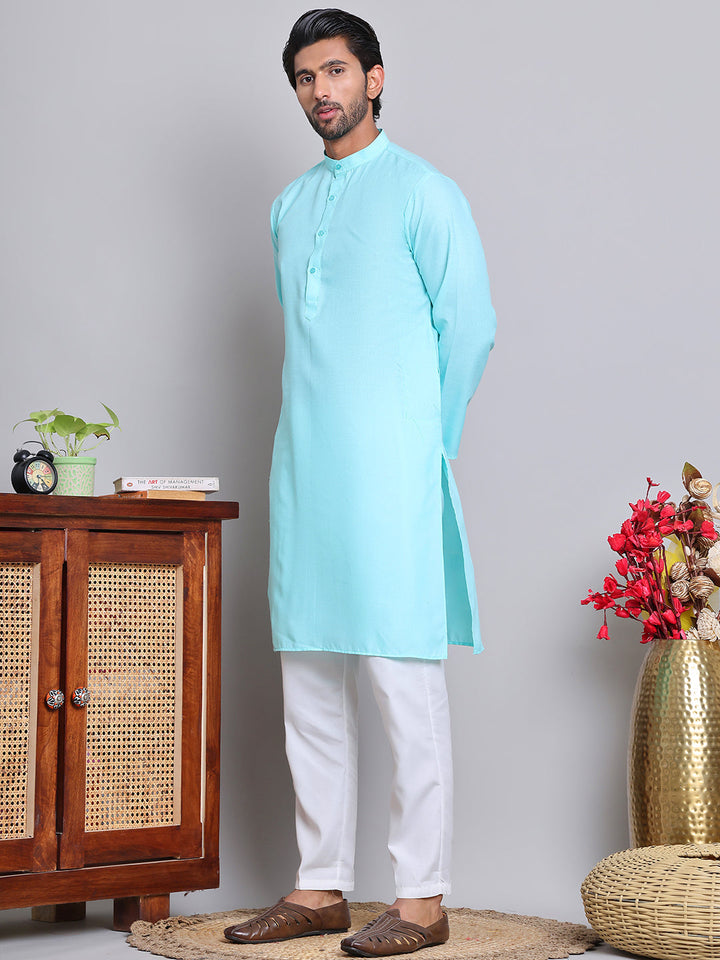 Solid Cotton Kurta Set For Men