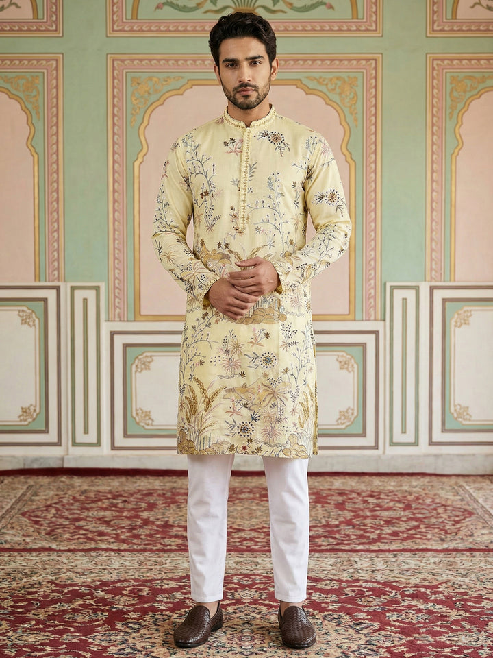 Floral Embroidered Straight Kurta Set