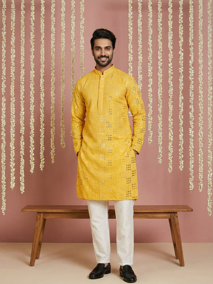 Embroidered &amp; Sequins Kurta Pyjama