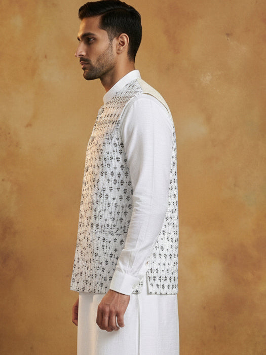 Embroidered Nehru Jacket For Men