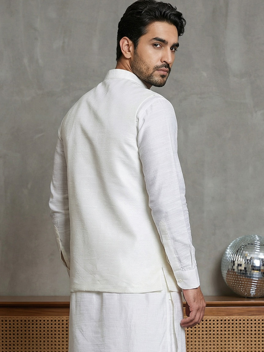 Embroidered Nehru Jacket For Men