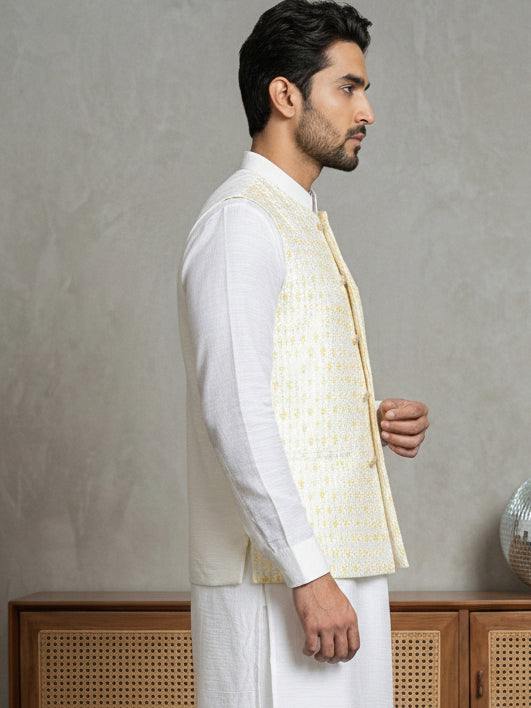 Embroidered Nehru Jacket For Men