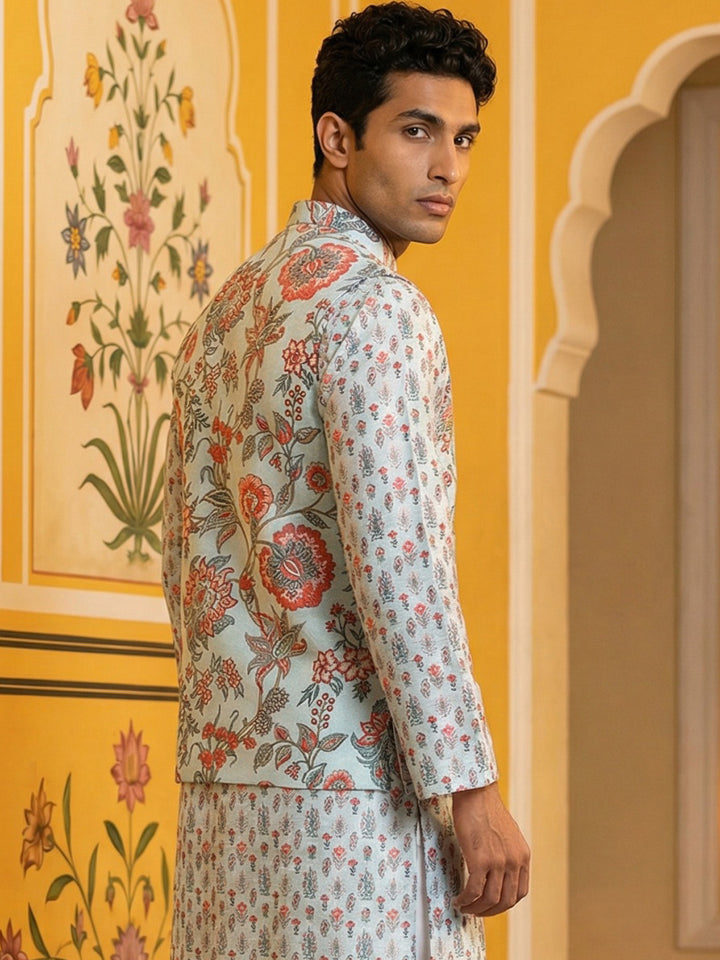 Digital Printed Nehru Jacket For Men