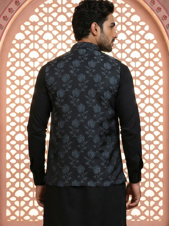 Embossed Nehru Jacket For Men