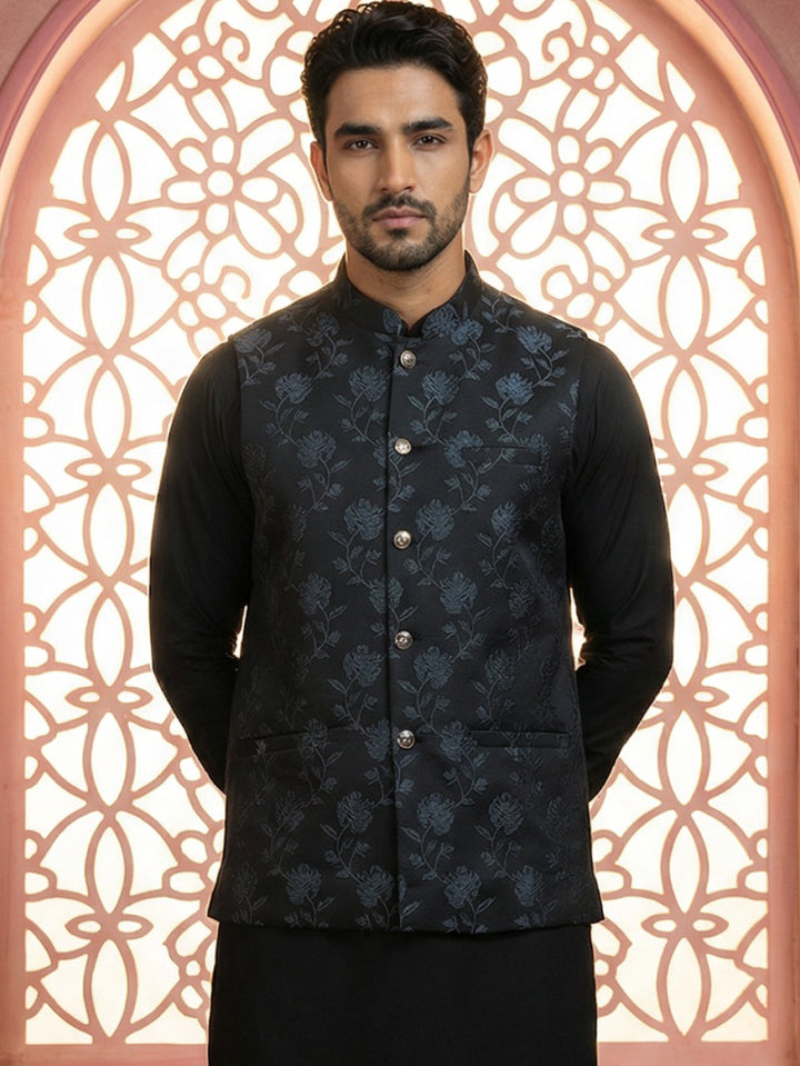 Embossed Nehru Jacket For Men