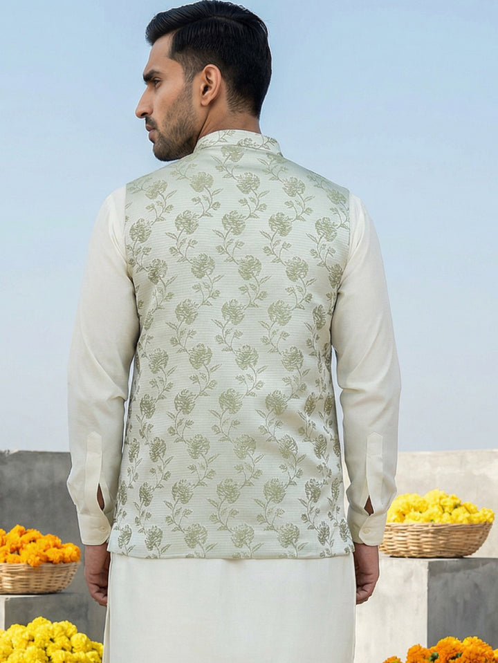 Embossed Nehru Jacket For Men
