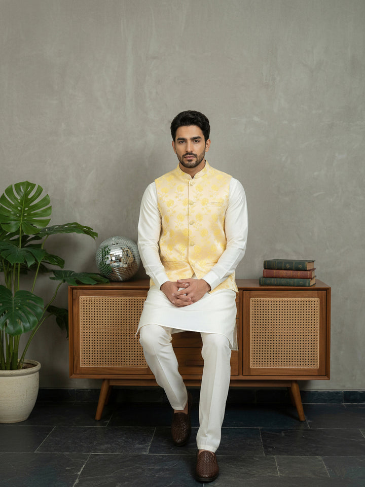 Embossed Nehru Jacket For Men