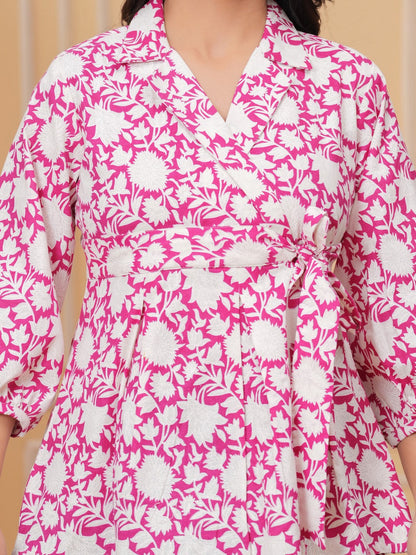 Pink Floral Print Top