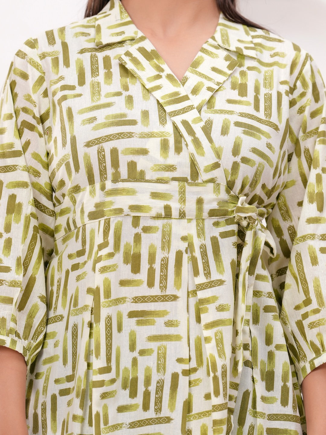 Parrot Green Cotton Floral Top