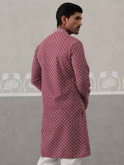 Sequin Chikankari Front Open Kurta.
