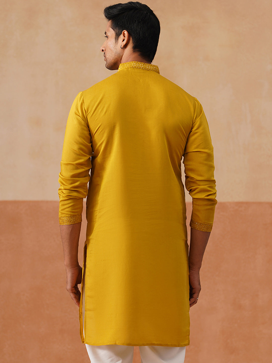Cotton Blend Embroidered Kurta