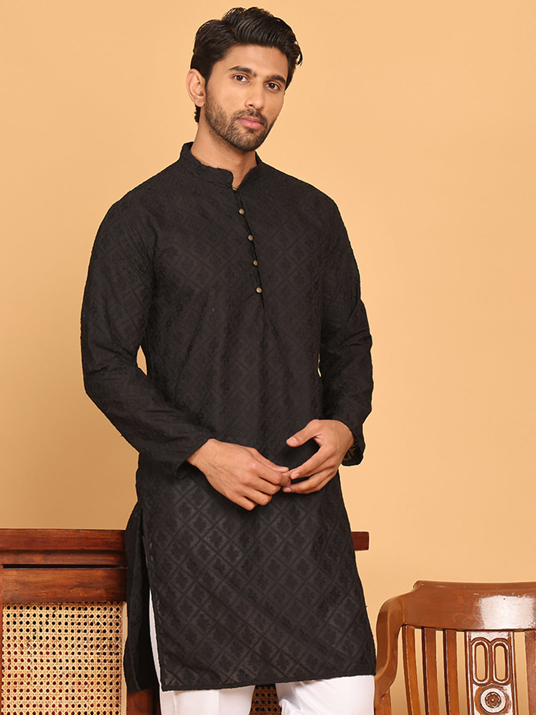 Embroidered Cotton Kurtas For Men