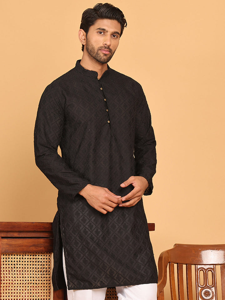 Embroidered Cotton Kurtas For Men
