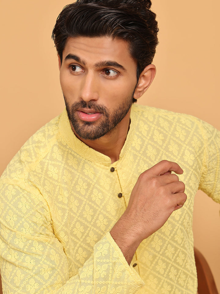 Embroidered Cotton Kurtas For Men