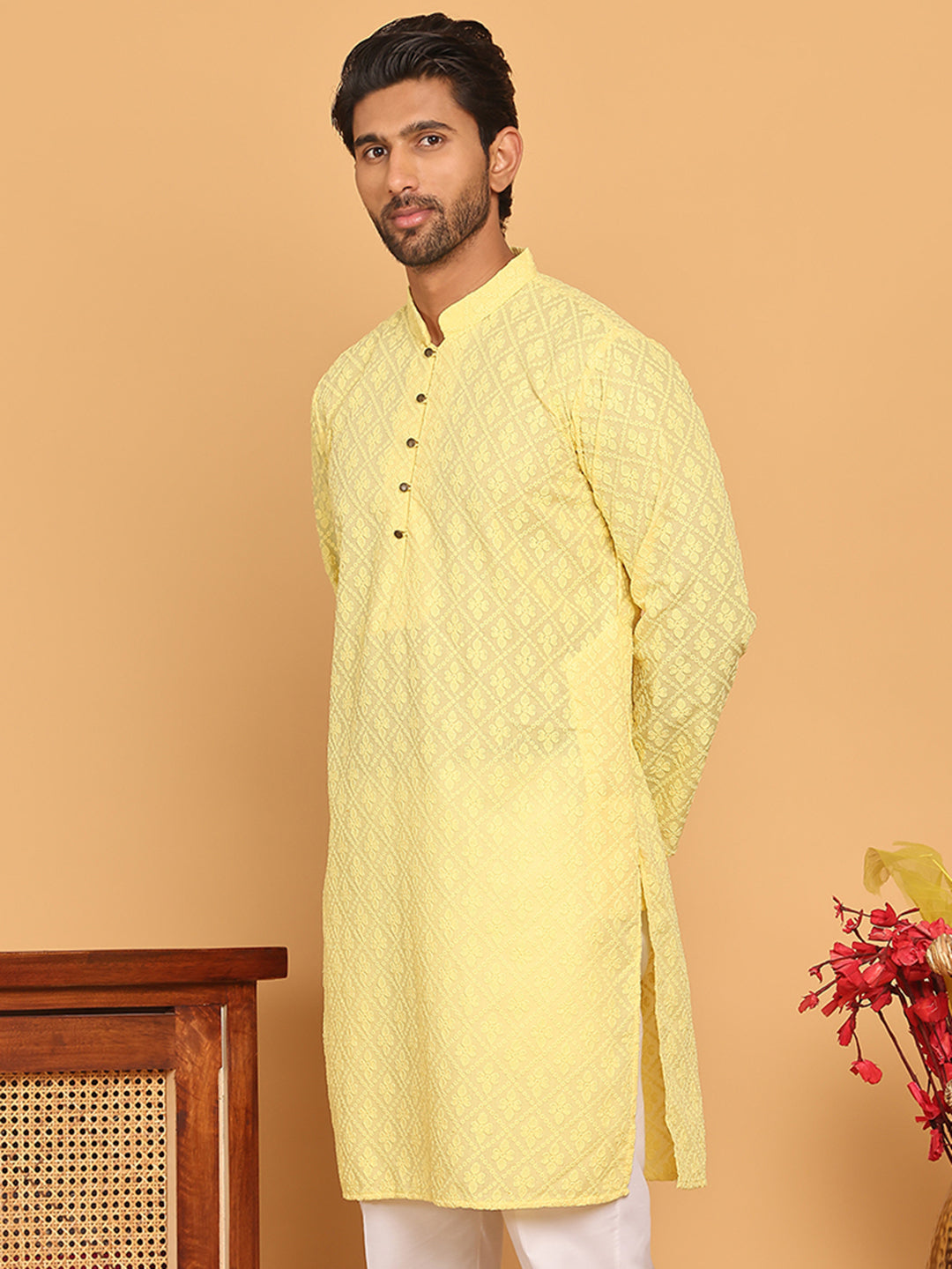 Embroidered Cotton Kurtas For Men