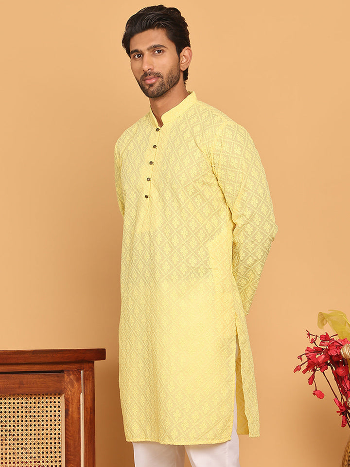 Embroidered Cotton Kurtas For Men