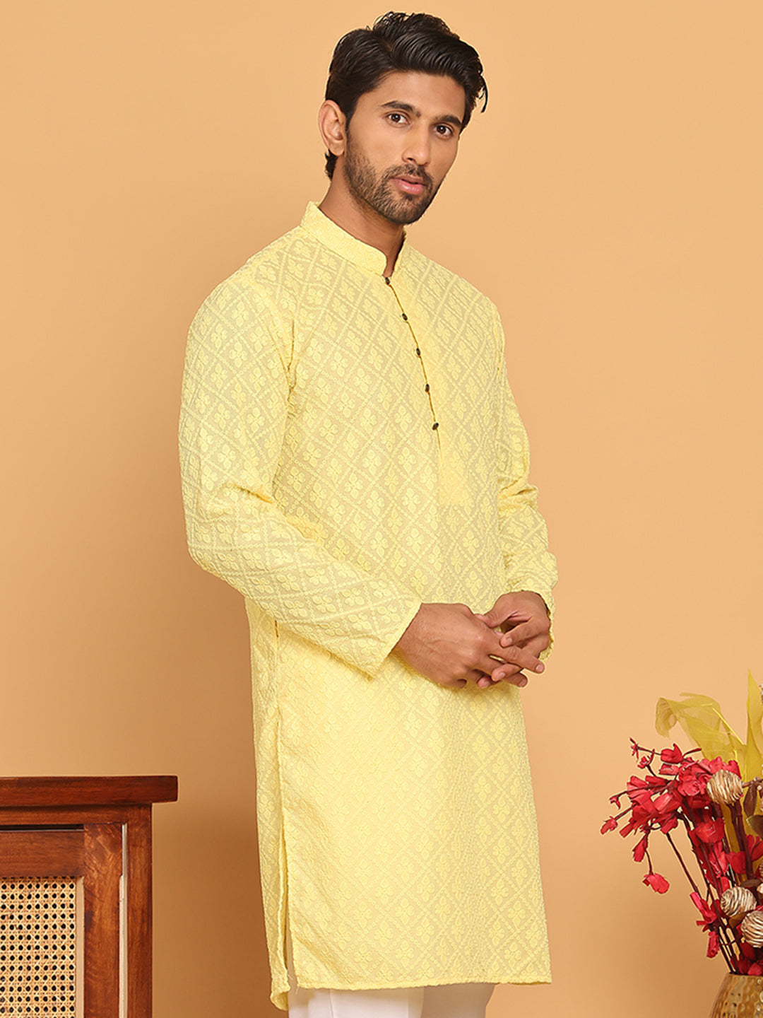 Embroidered Cotton Kurtas For Men
