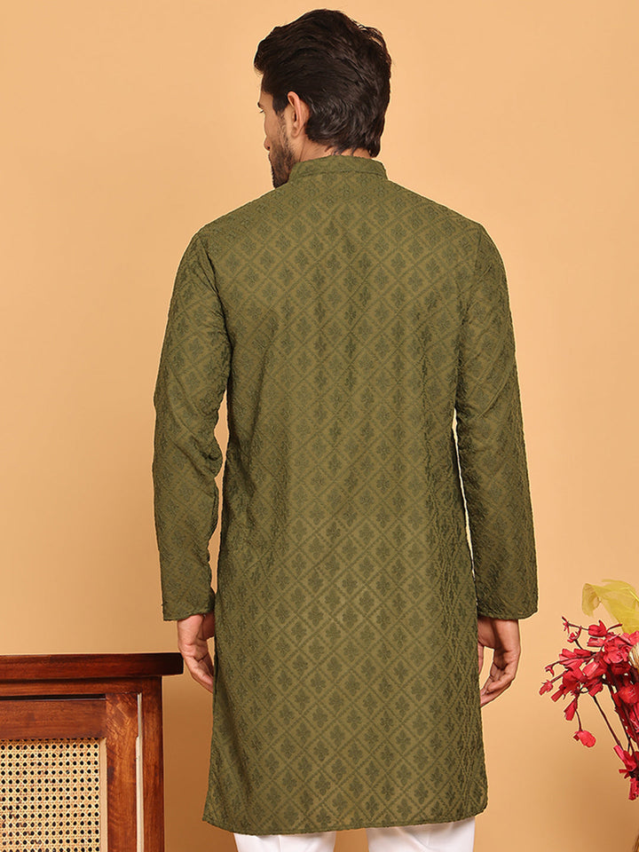 Embroidered Cotton Kurtas For Men