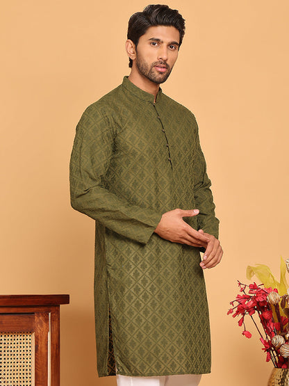 Embroidered Cotton Kurtas For Men