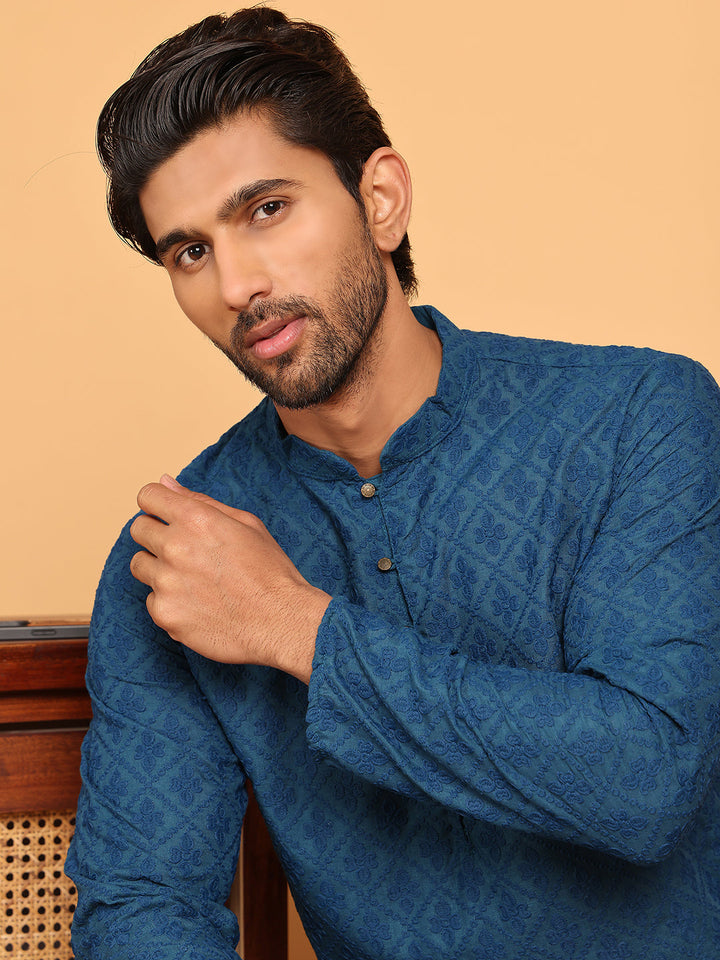 Embroidered Cotton Kurtas For Men
