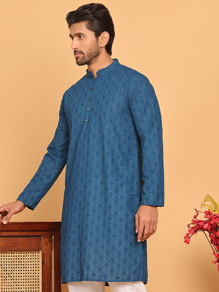 Embroidered Cotton Kurtas For Men