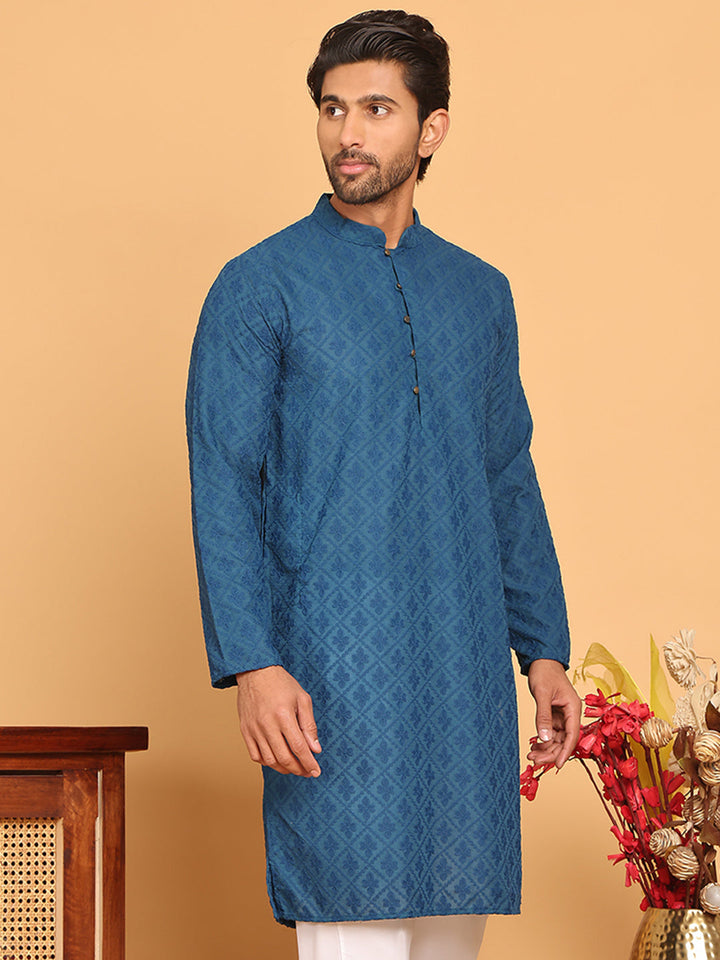 Embroidered Cotton Kurtas For Men
