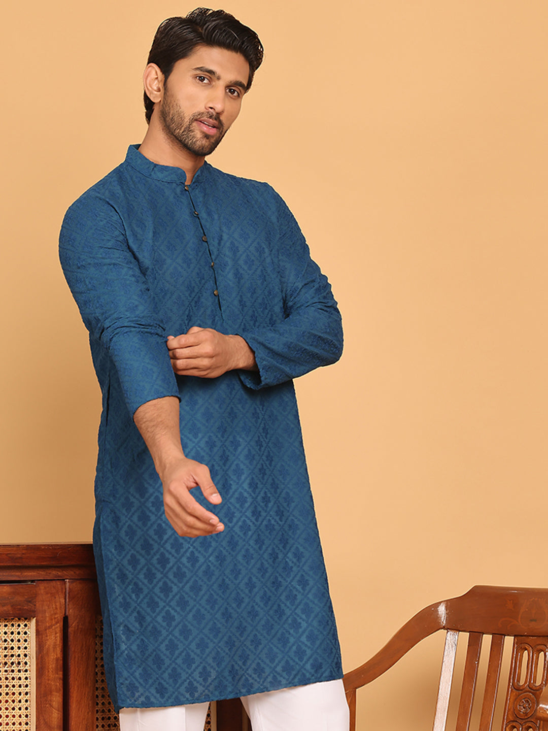 Embroidered Cotton Kurtas For Men