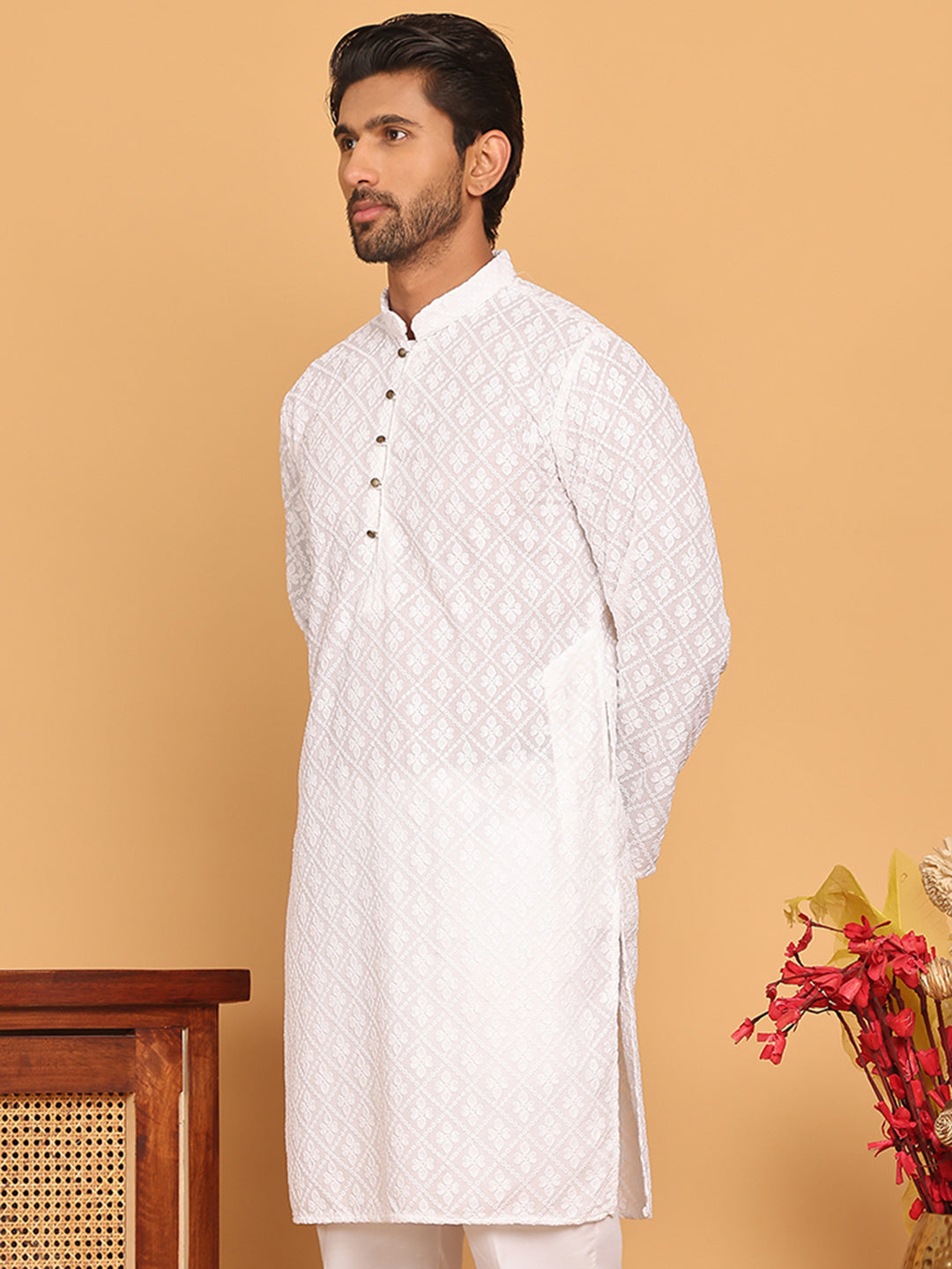 Embroidered Cotton Kurtas For Men
