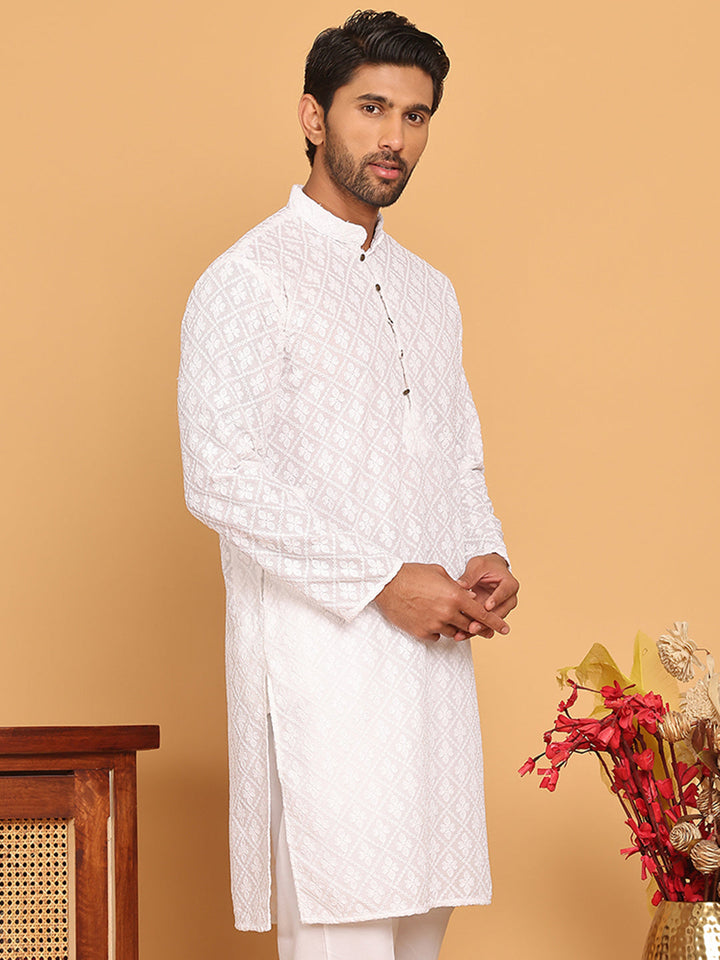 Embroidered Cotton Kurtas For Men